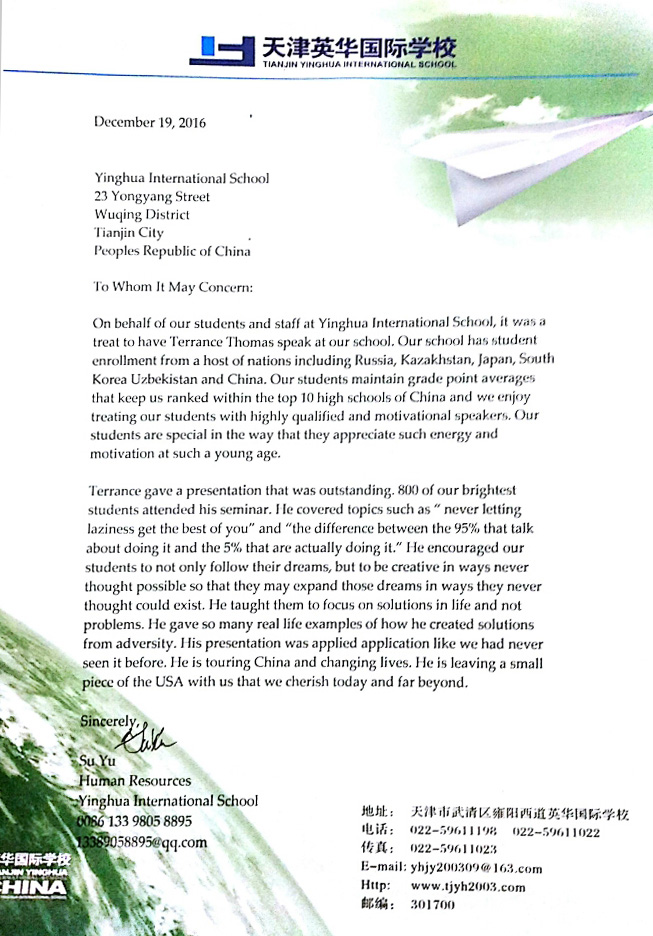 Recommended by Tianjin Yinghua International School